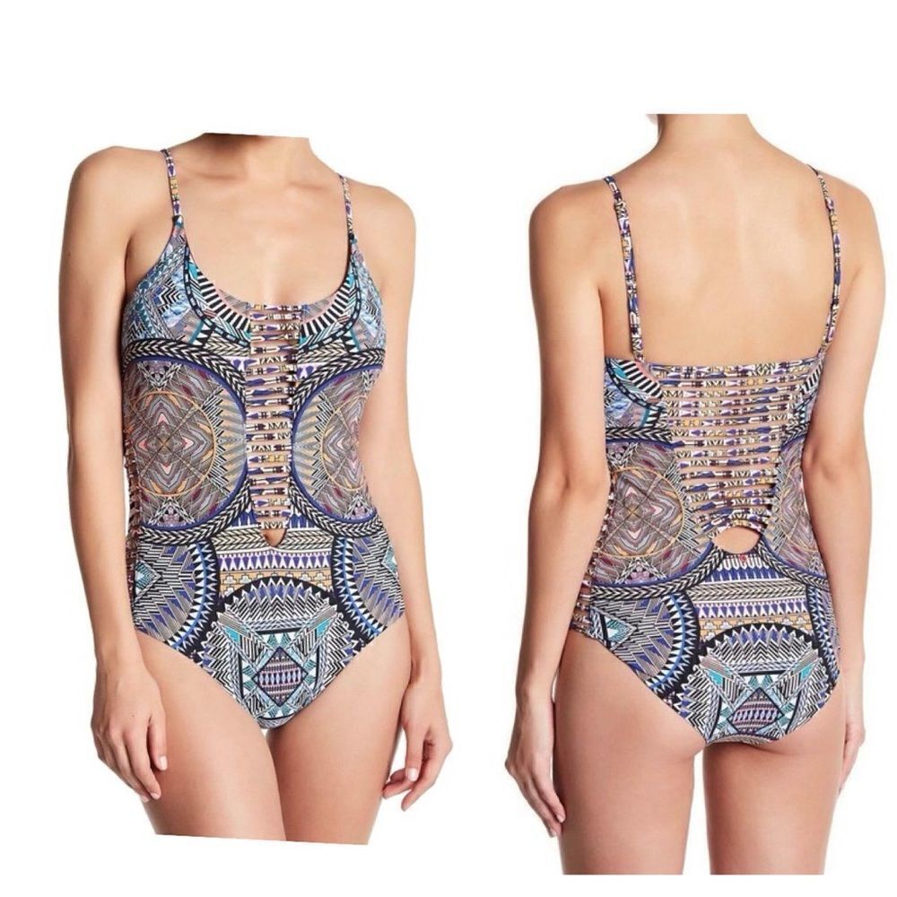 Red Carter 1 Piece Cutout Plum Multi Swimsuit One-piece Bathing Suit